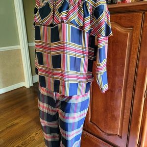 Crown & Ivy plaid outfit (blouse&bottom)